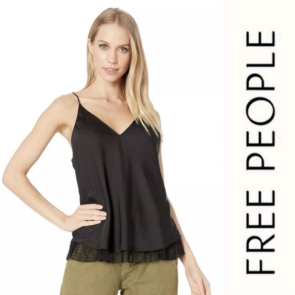Free People Intimately "One I Love" Black Tiered Camisole, Size XS, MSRP $68 - Picture 2 of 7